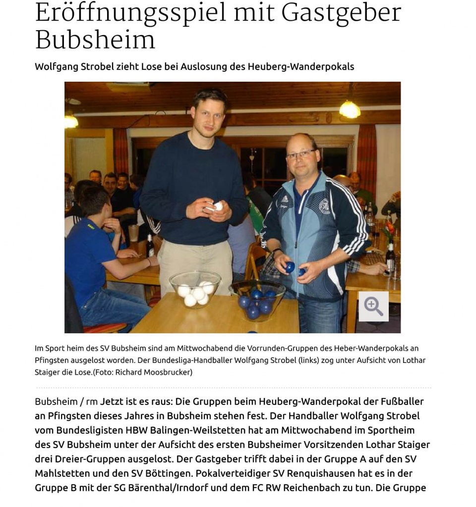 05.003.15 Heuberger Bote Auslosung Tuttlingen Er+Âffnungsspiel mit Gastgeber Bubsheim-1